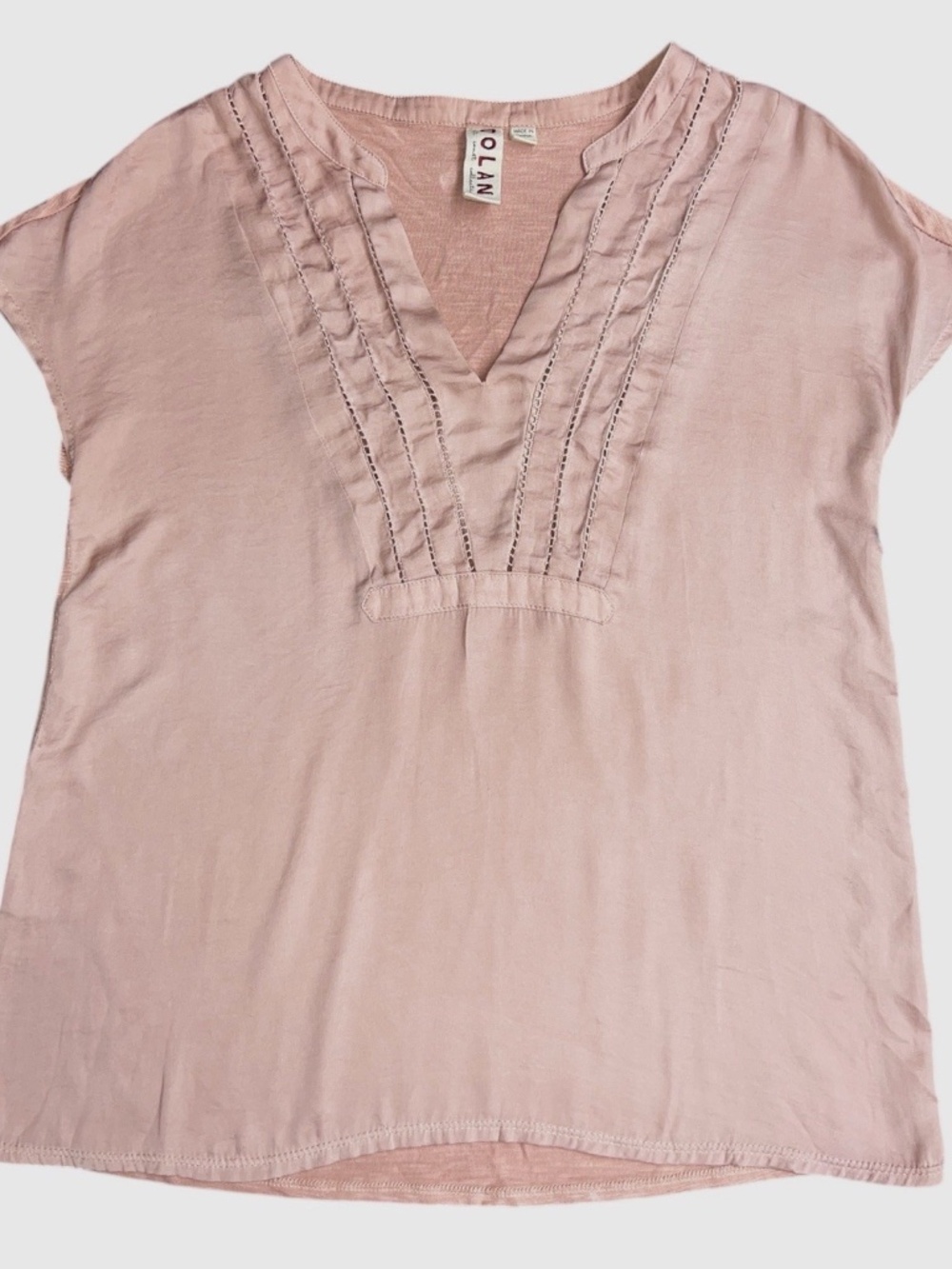 dolan Left Coast Anthropologie Dusty Mauve Pintuck Pullover Blouse Women’s XS